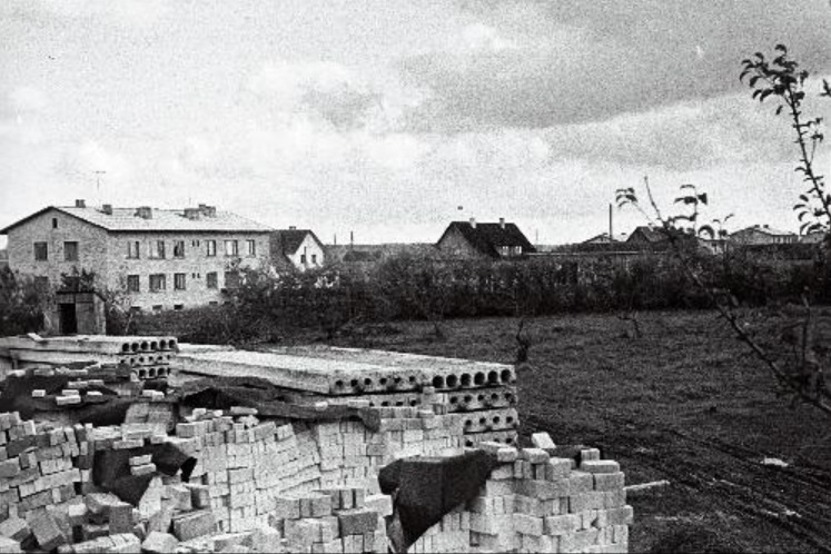 View of the new residential buildings in the showroom of the Jõgeva. 10.1963.