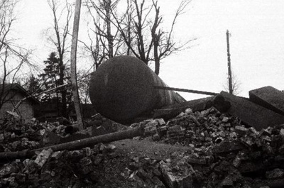 Broken water tower at Jõgeva Railway Station 12.1944  duplicate photo