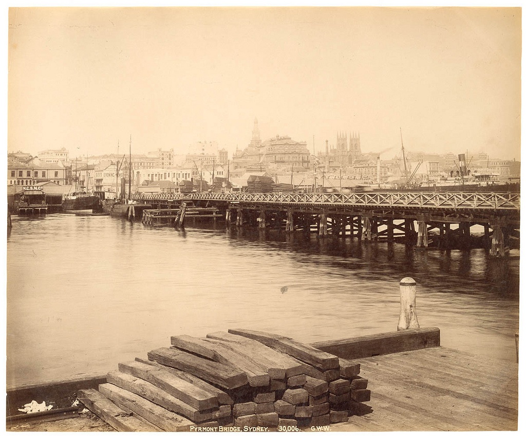 Pyrmont Bridge, Sydney from Fred Hardie - Photographs of Sydney, Newcastle, New South Wales and Aboriginals for George Washington Wilson & Co., 1892-1893