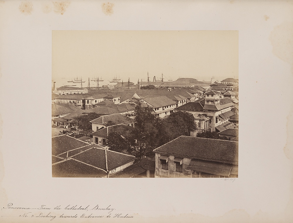 Panorama - From the Cathedral, Bombay. No. 7. Looking towards Entrance to Harbour