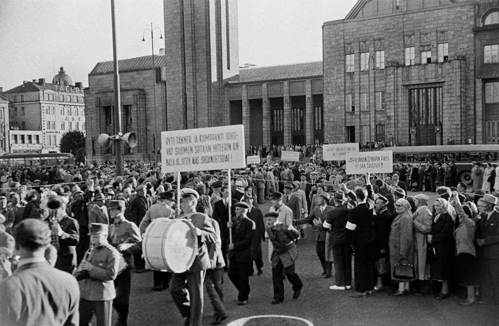 Demonstration at the Railway Tower.