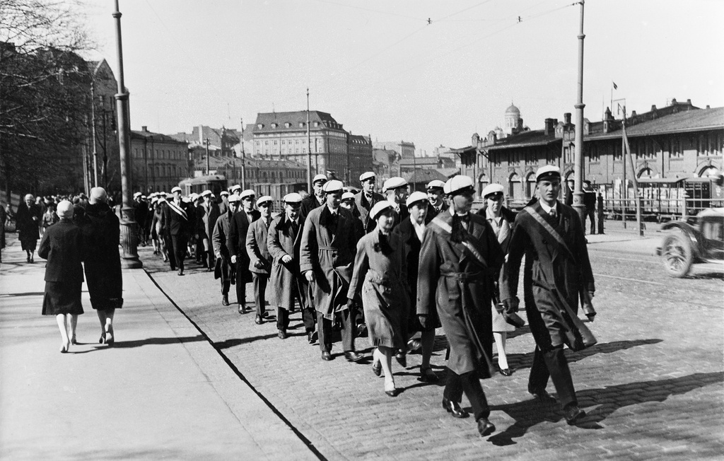 Language struggle, demonstration of Swedish-speaking students