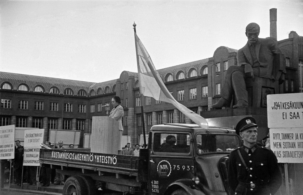 Demonstration at Railway Tower