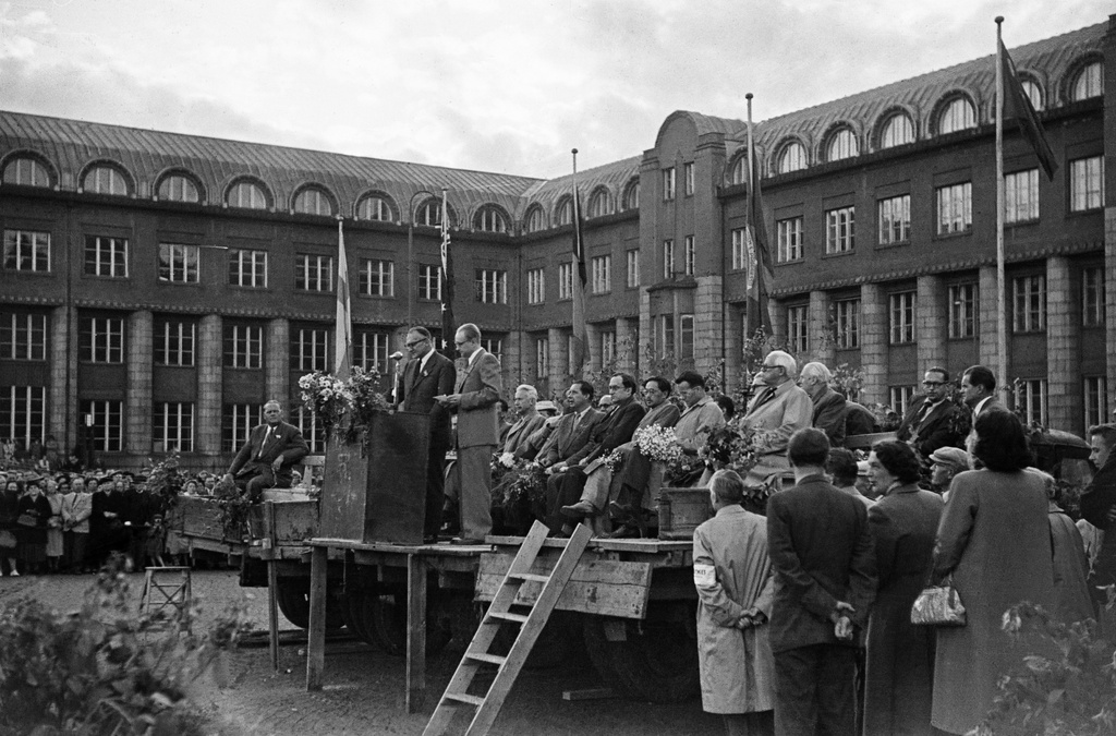 Demonstration at Railway Tower