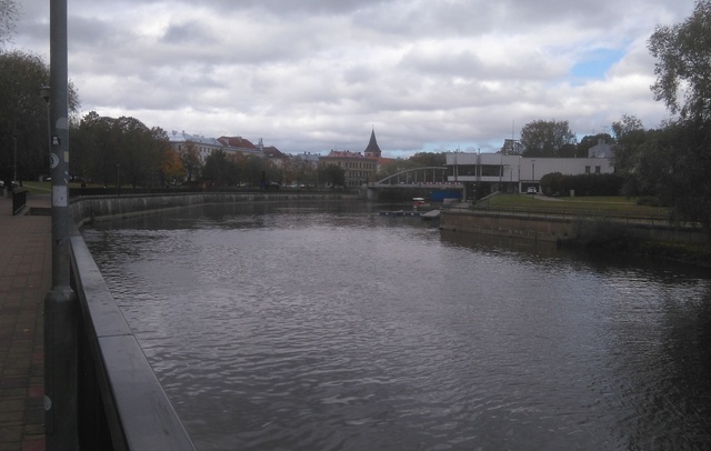 Photo postcard - parv Emajõel, background stone sild rephoto