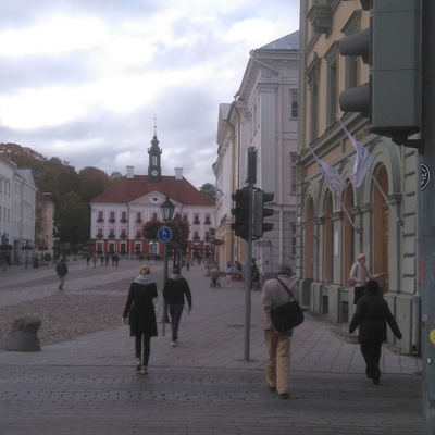 Tartu, views of the Place of the House. rephoto