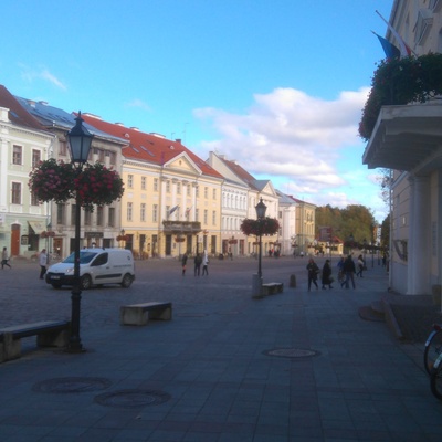 Tartu, view of the Raekoja Square. rephoto