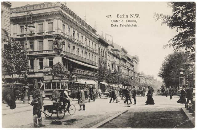 View of Berlin; Unter den Linden, corner of Friedrichstrasse