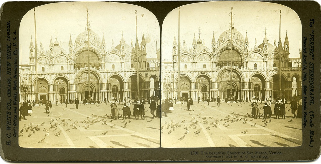 The topic of the stereoscopic picture is the Italian church.