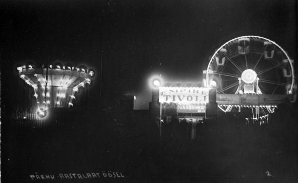 Empire Tivoli Amusement Field in Pärnu during the annual market/exhibitions in August 1934.