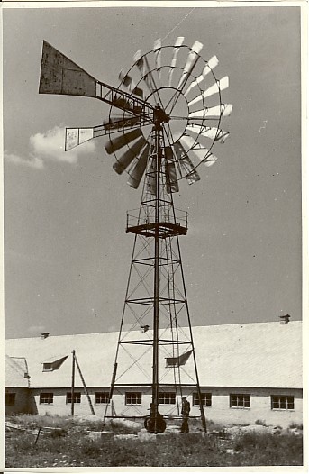 foto, Kalevipoja kolhoosi tuuleturbiin 1953.a.