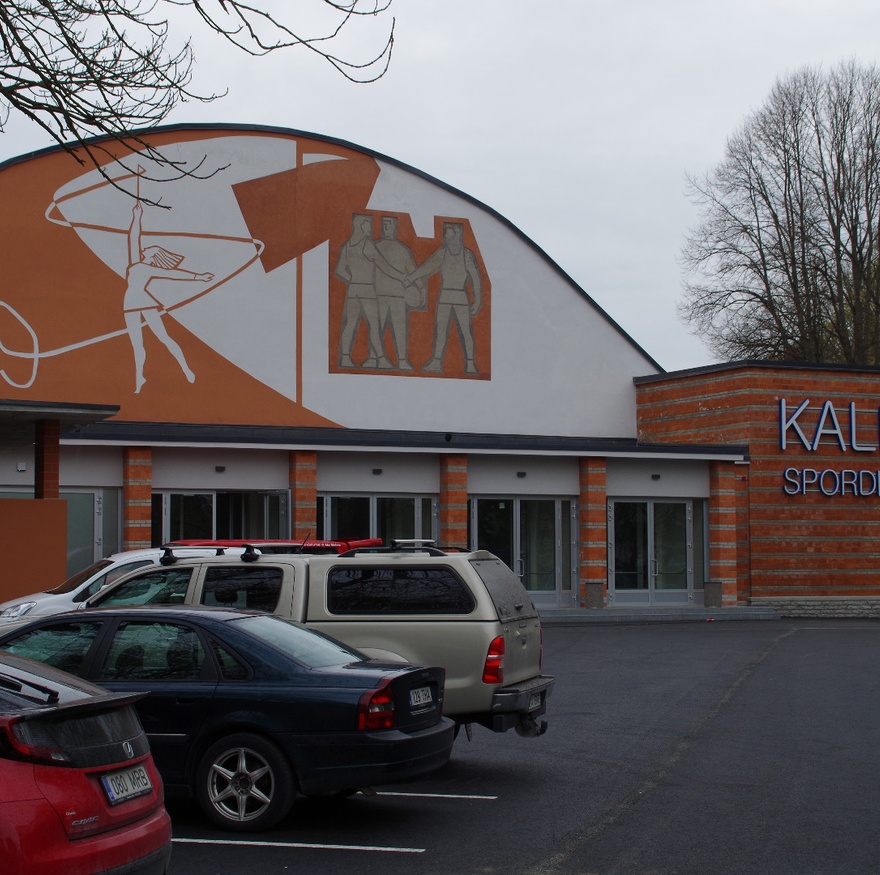 Kalevi spordihall, vaade peasissepääsule. Arhitektid Uno Tölpus, Olga Kontšajeva, Peeter Tarvas rephoto