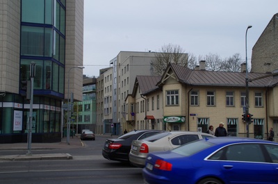 View from Liivalaia Street to Tatari Street in Tallinn rephoto