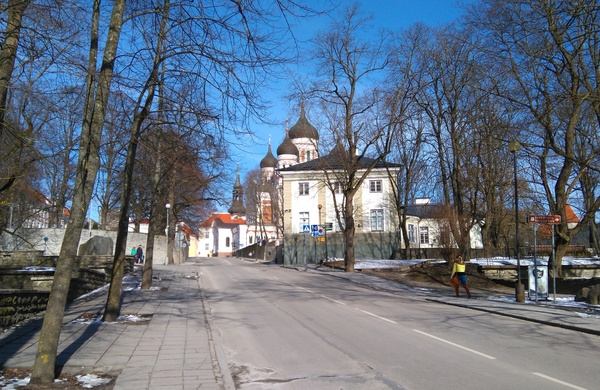 Tallinn, view of Toompea from Kaarli Street. rephoto
