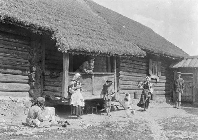 The people of the house in their activities in the garden of the house