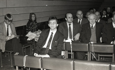 Eesti Meremuuseumi V teaduskonverents, vaade kuulajatele saalis. Esiplaanil Tiit Einberg, Tiina Laherand, Andres Eero, Vello Mäss, Edmund Russow  similar photo