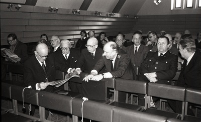 Eesti Meremuuseumi V teaduskonverents, esiplaanil vasakult meresõprade ringi liikmed, kaptenid Leo Piik, Elmar Anniko, Karl Leemet ning Eduard Hunt Tallinna Sadama kapten  similar photo