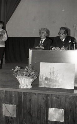 Eesti Riikliku Meremuuseumi teaduskonverents, presiidiumis Ants Pärna, muuseumi direktor, Hugo Maide, Tootmiskoondise Eesti Kalatööstus peadirektor  similar photo