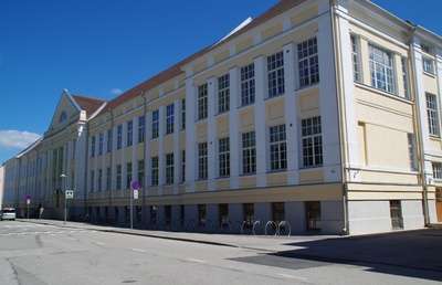 Tartu ülikooli loodusteaduste õppehoone, hilisem zooloogiamuuseum. Vaade hoonele. Arhitekt Otto Hoffmann rephoto