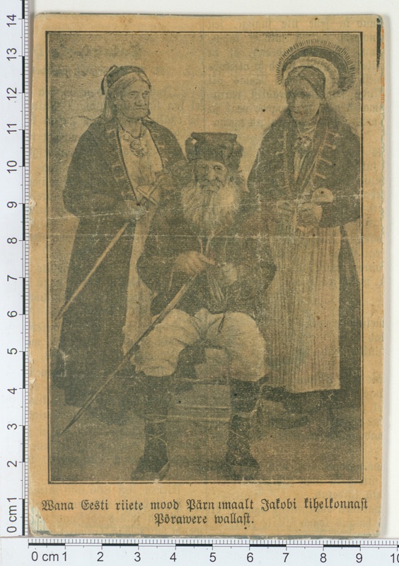 Vana eesti riiete mood Põravere vallas, kaks naist ja mees 1897