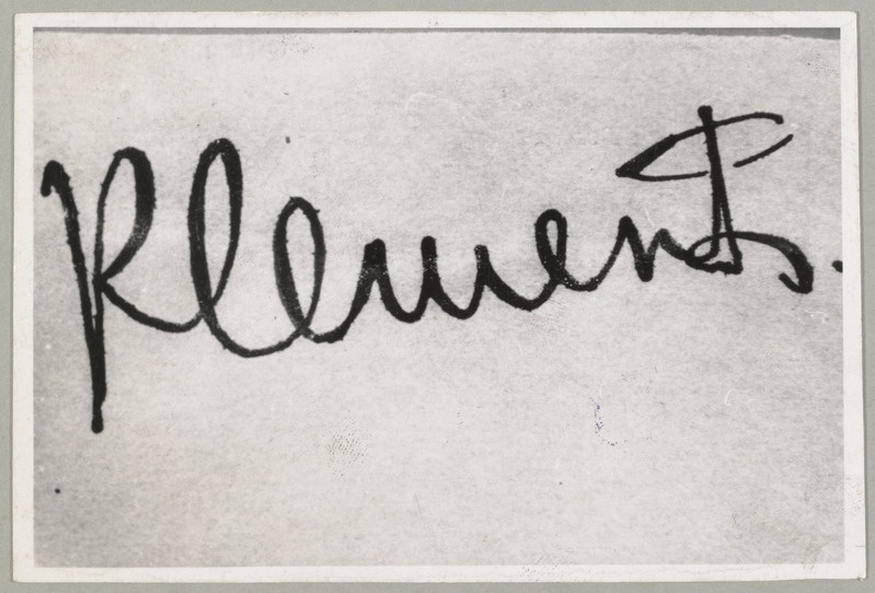 Viktor Klementi autogramm.