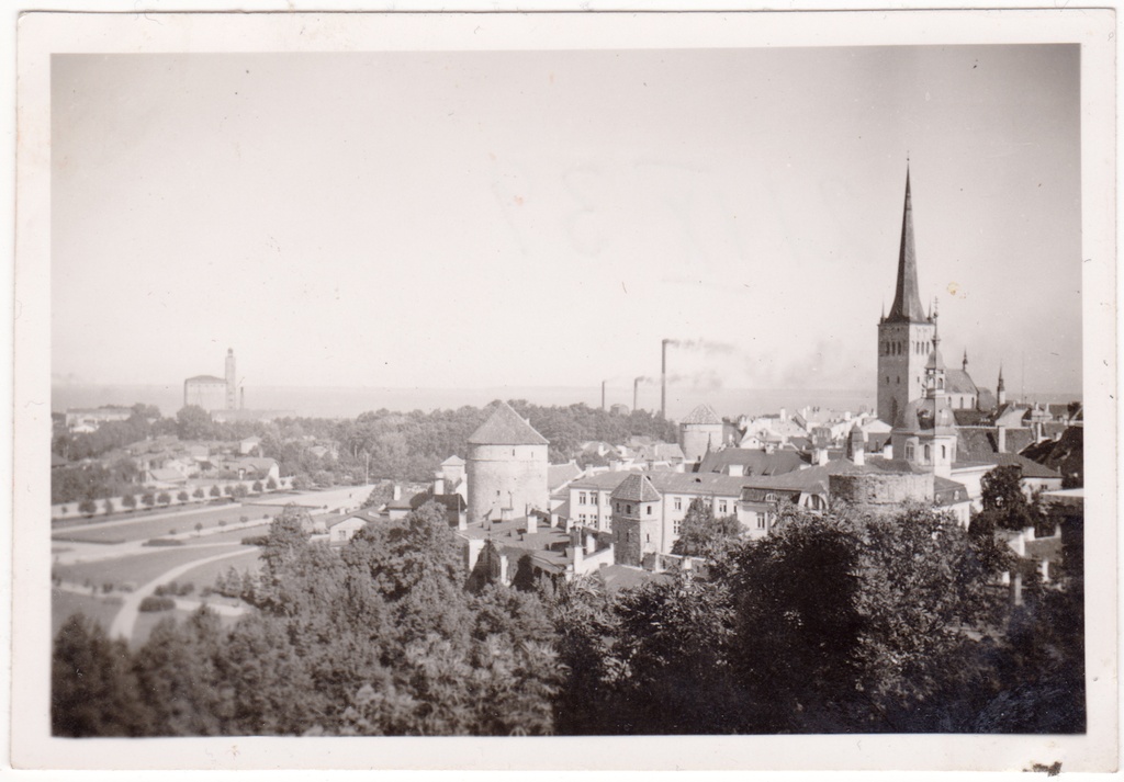View from Patkuli view platform to the suburb 21.09.1939 - Recreation and Sons Fruit Elevator, Golden Tower, Saunatorn, without tower ride Nunnnatorn, Oleviste Church
