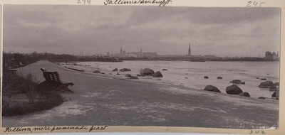 Kadrioru rannapromenaad, silmapiiril Tallinna panoraam.  duplicate photo