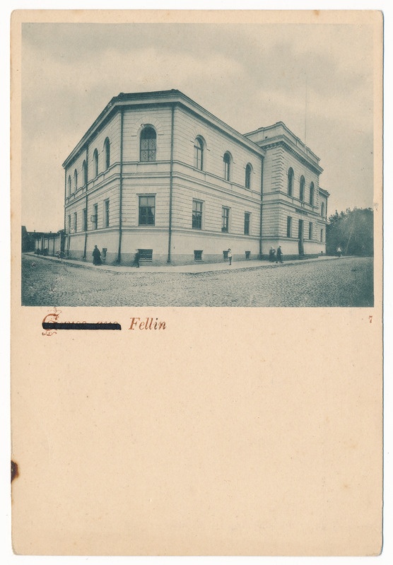 trükipostkaart albumis, Viljandi, kohtumaja, Posti tn 22 u 1910