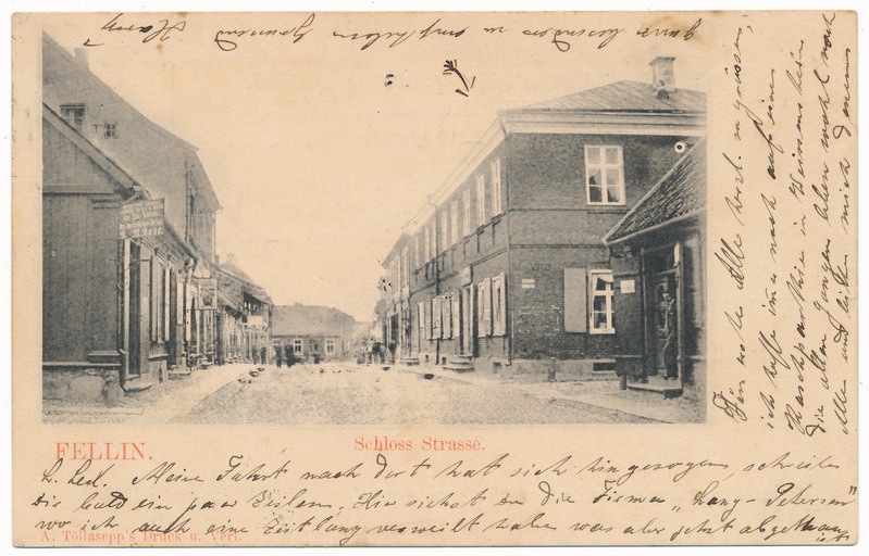 trükipostkaart albumis, Viljandi Lossi tn (Oru ja Tartu tn vahel) u 1902, kirjastaja A. Tõllasepp
