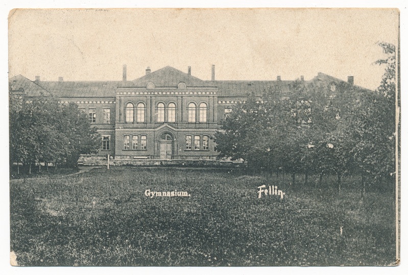 trükipostkaart albumis,  Viljandi gümnaasium, Uueveski tee 1, u 1905, kirjastaja A. Tõllasepp