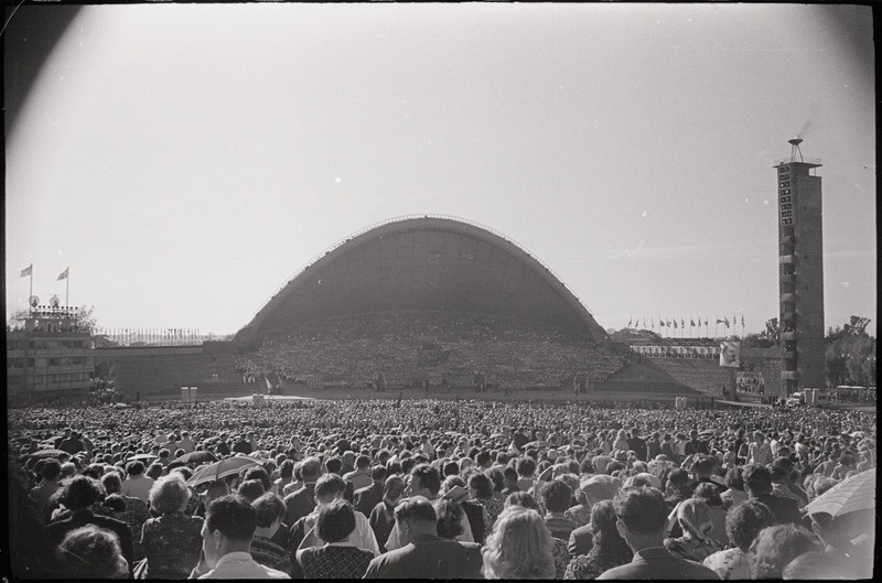 negatiiv, ENSV Üldlaulupidu, laululava ja publik, 1960