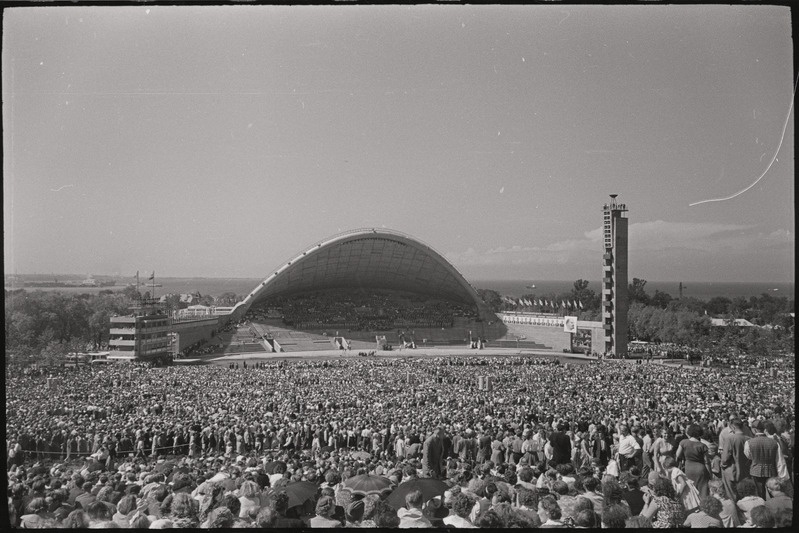 negatiiv, ENSV Üldlaulupidu, laululava ja publik, 1960