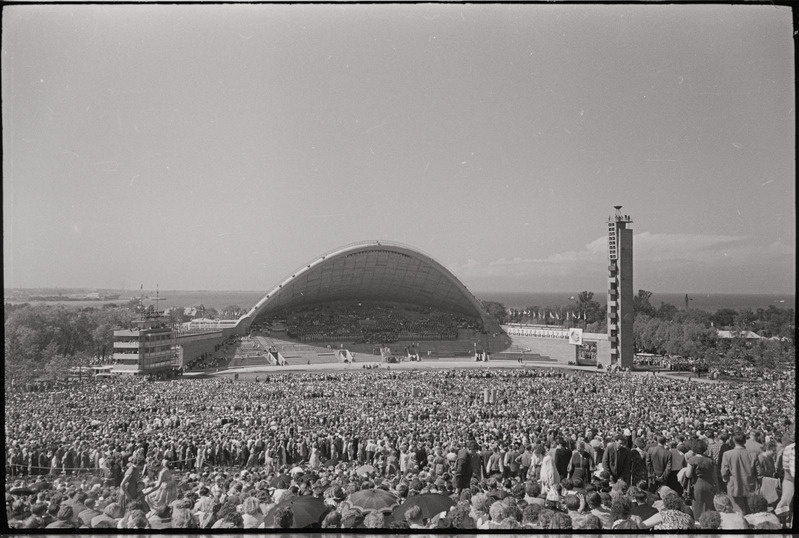 negatiiv, ENSV Üldlaulupidu, laululava ja publik, 1960
