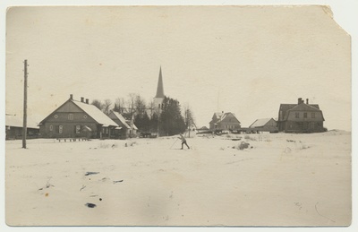 foto, Viljandimaa, Kõpu, elumajad, meierei, kirik, u 1930  duplicate photo