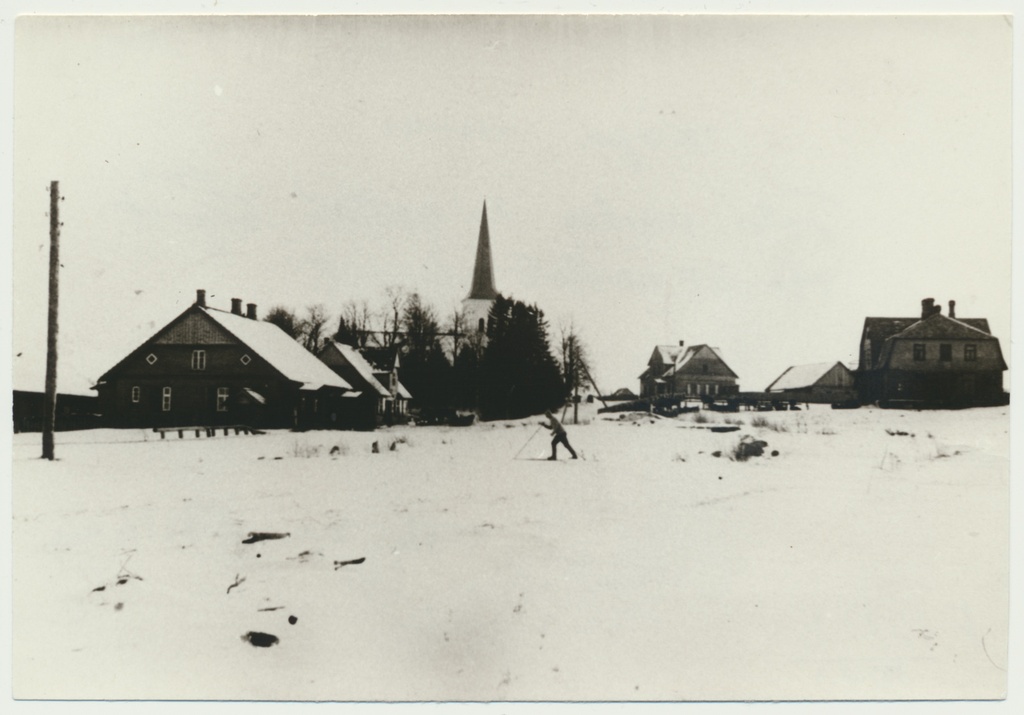 fotokoopia, Viljandimaa, Kõpu, elumajad, meierei, kirik, u 1930, repro L. Vellema