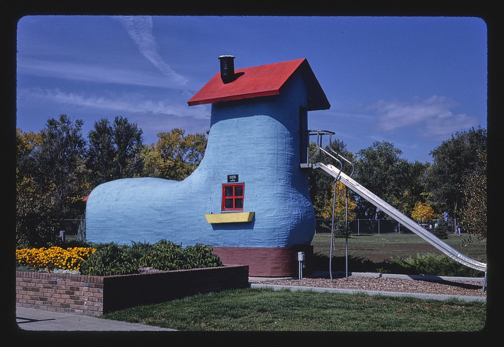 Shoe slide, Storybook Land Park, Aberdeen, South Dakota (LOC)