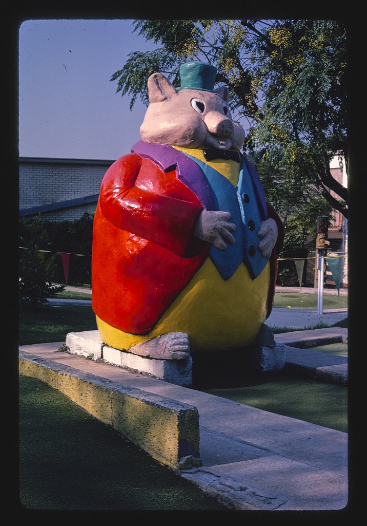 Pig, Peter Pan mini golf, Peter Pan mini golf, Barton Springs Road, Austin, Texas (LOC)