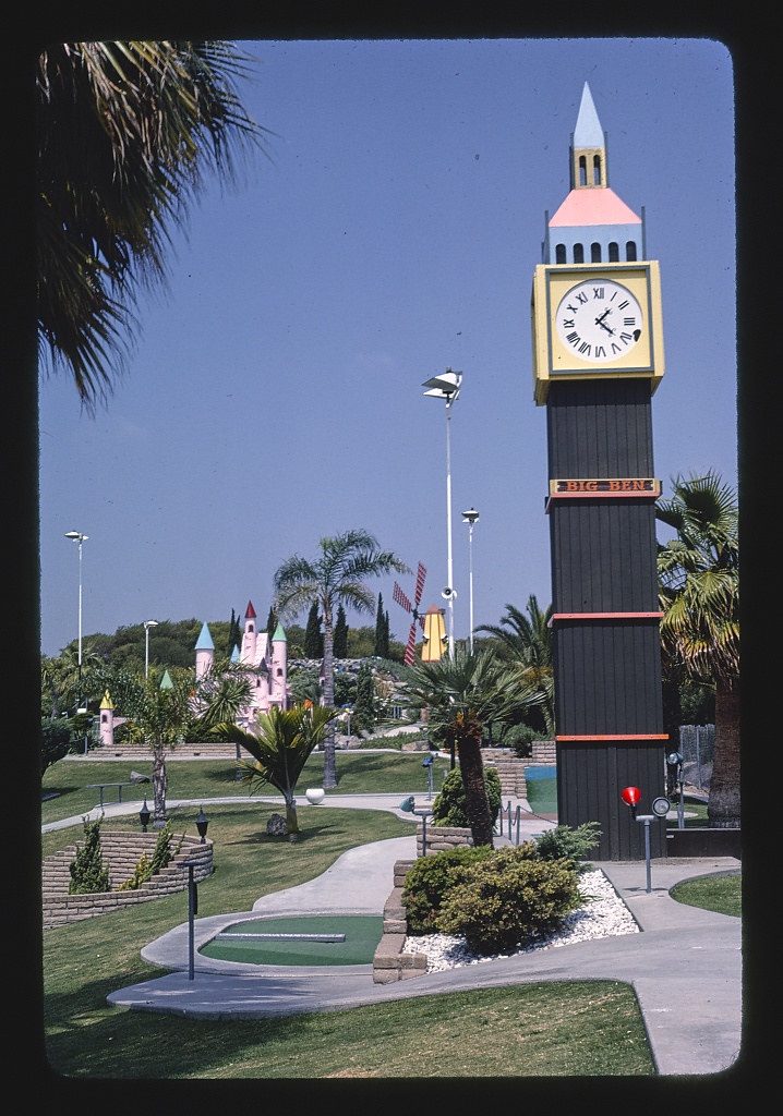 Clock tower, Fountain Valley mini golf, Fountain Valley, California (LOC)