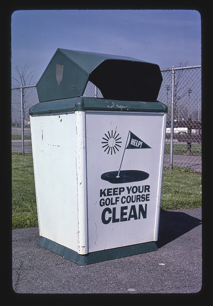Trash can, Royal Oak miniature golf, Royal Oak, Michigan (LOC)