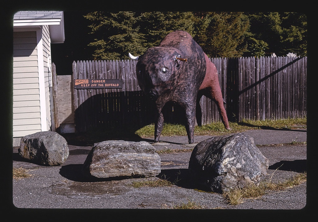 Mohawk Trading Post buffalo statue, Route 2, Shelburne, Massachusetts (LOC)