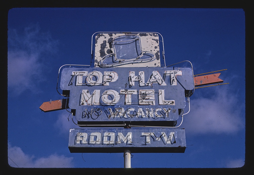 Top Hat Motel sign, Route 41, Cordele, Georgia (LOC)