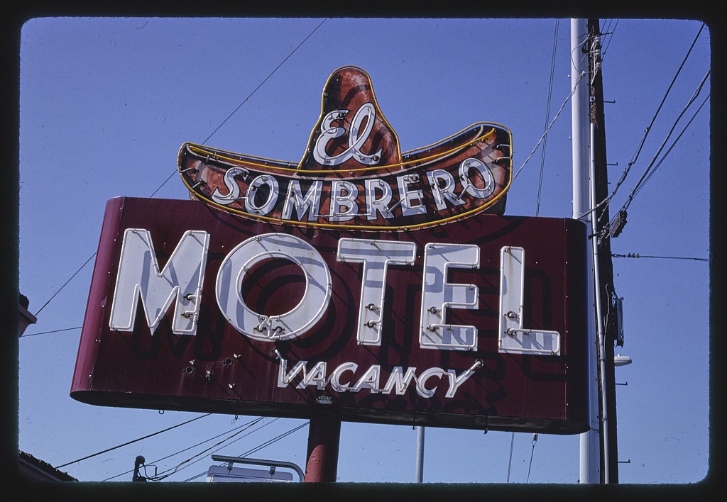 El Sombrero Motel sign, Abbott Avenue, Salinas, California (LOC)