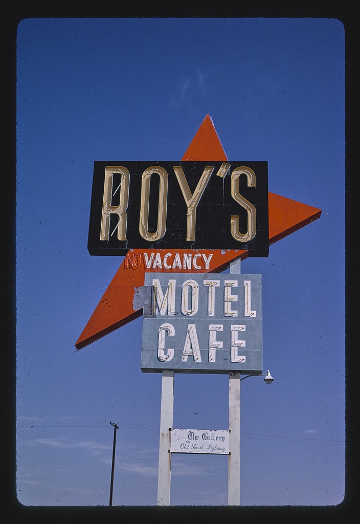 Roy's Motel sign, Route 66, Amboy, California (LOC)