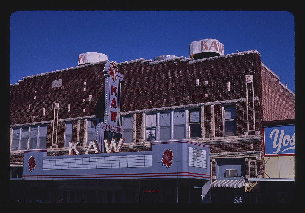 Kaw Theater (1931), horizontal detail closer, Washington Street, Junction City, Kansas (LOC)