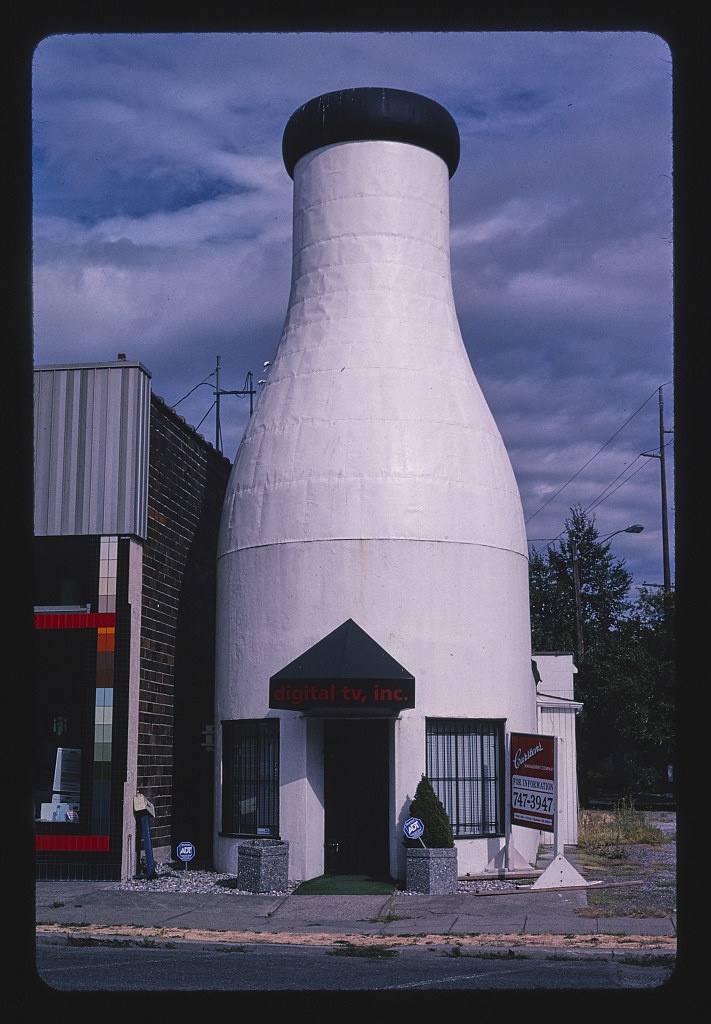Benewah Dairy milk bottle #1, Cedar Street, Spokane, Washington (LOC)