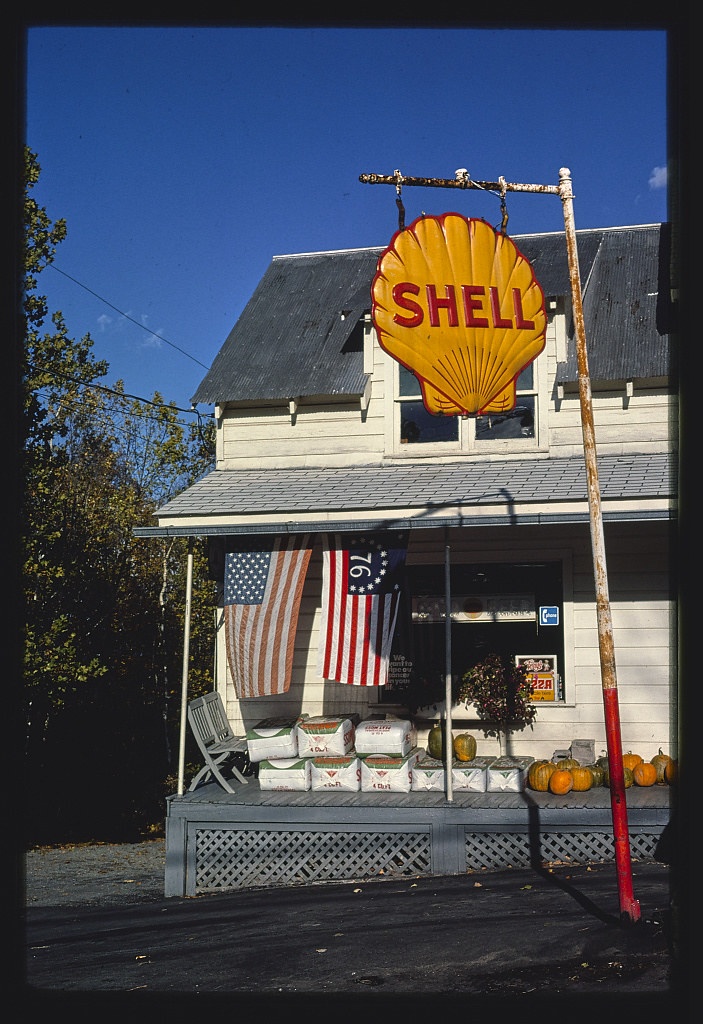 Shell Gas sign and general store, Olivebridge, New York (LOC)