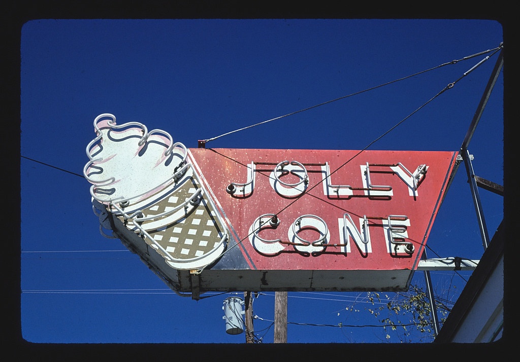 Jolly Cone ice cream sign, Rt. 60, Van Buren, Missouri (LOC)