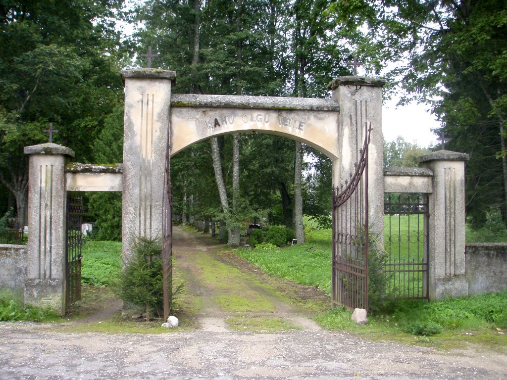 Storm cemetery gates building