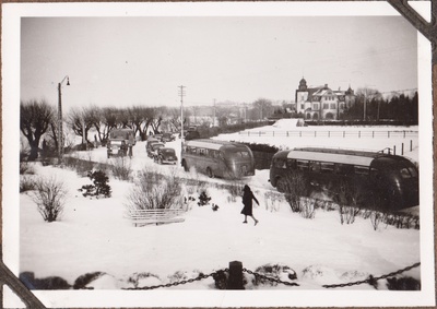 Tallinn - view of the Russalka monument, the beginning of Pirita road, Fahle villa (architekt Jacques Rosenbaum)  similar photo