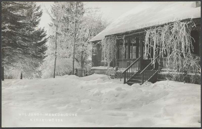 fotopostkaart, Viljandi Maakogudus (Pauluse kogudus) kirikumõis, pastoraat u 1910, foto J. Riet (Piiri tn 3a)